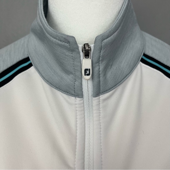 FootJoy French Terry Raglan Sleeve Full-Zip Jacket White Heather Gray Size Small - Picture 5 of 10